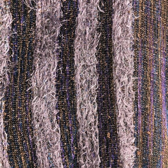 Zonda Nellis Purple Multicolored thread woven eyelash zipup Sweater / jacket M - Picture 13 of 15